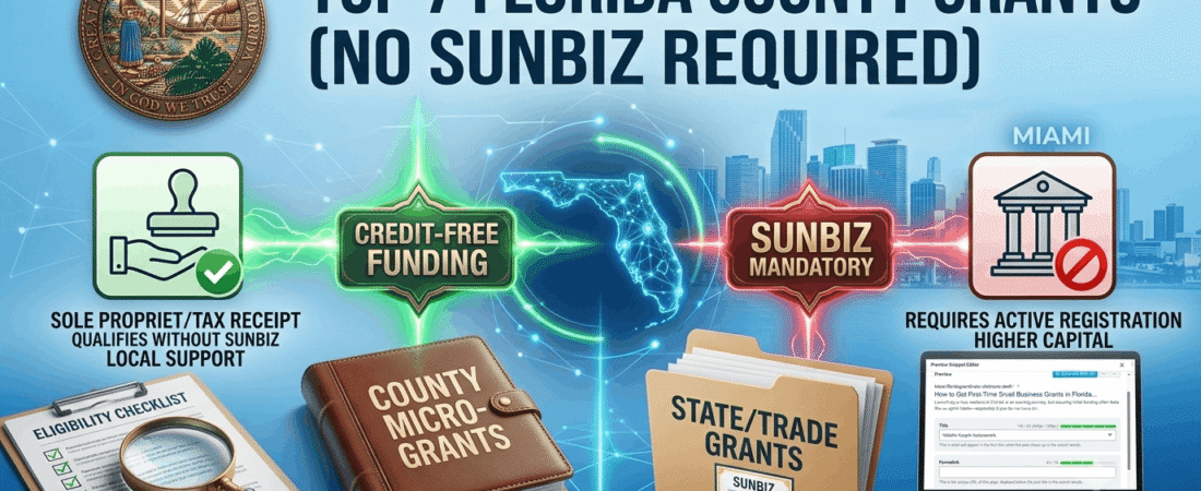 Top 7 Florida Local County Grants That Don’t Require Sun biz Registration (And Which Ones Do)